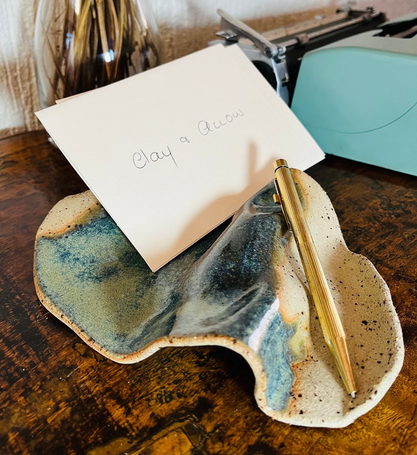 Held by a Wave, amazonite glaze