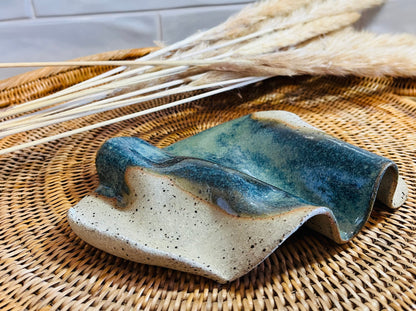 Held by a Wave, amazonite glaze