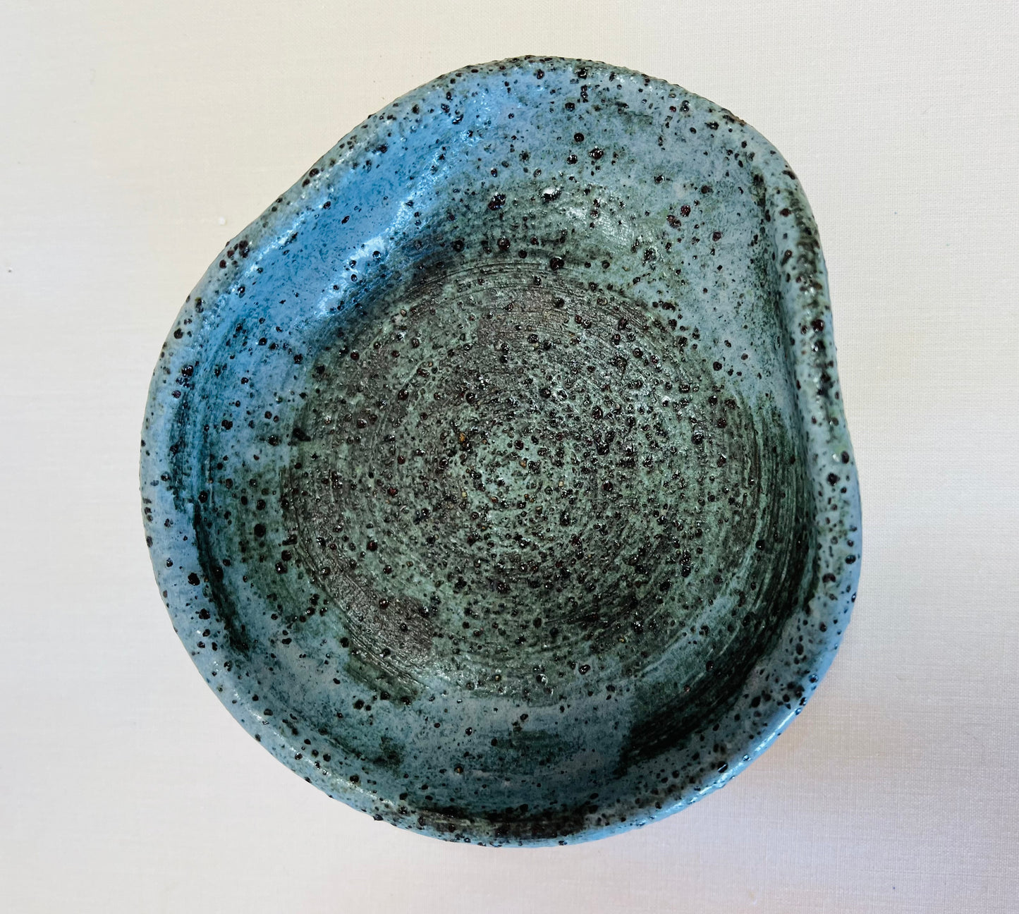 Seep and Sit (small spoon rest), denim glaze