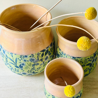 Vases - Coral Glaze & Japanese Paper Design