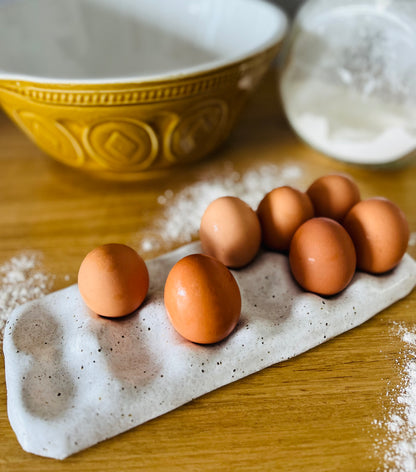 Hold the Dozen (12 Egg Tray), howlite glaze
