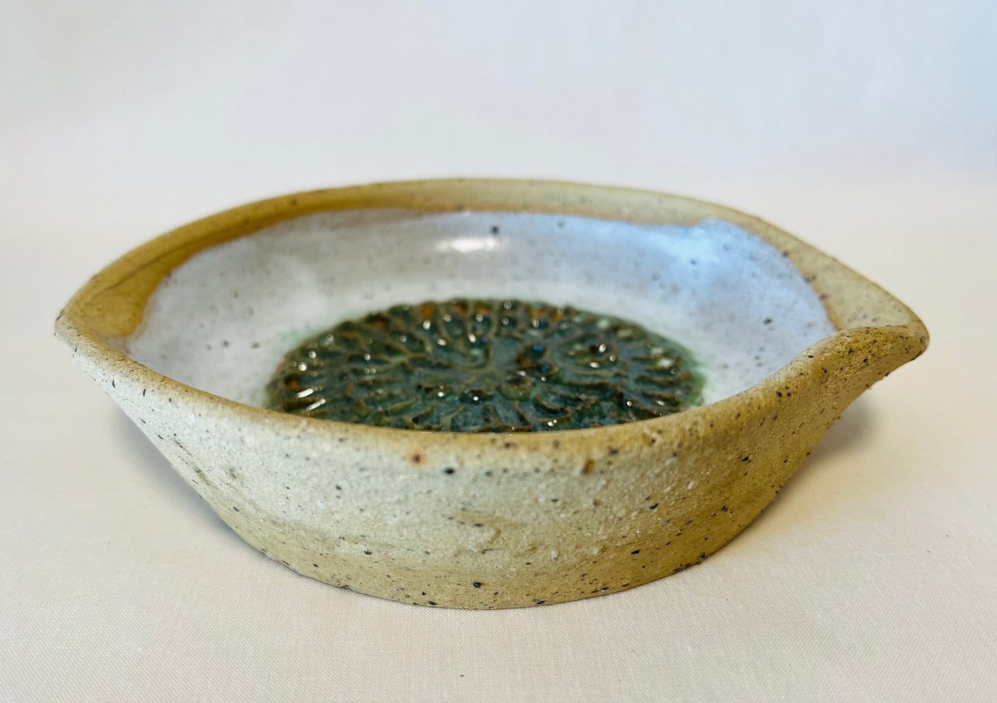 Garlic Grater, howlite and amazonite glaze
