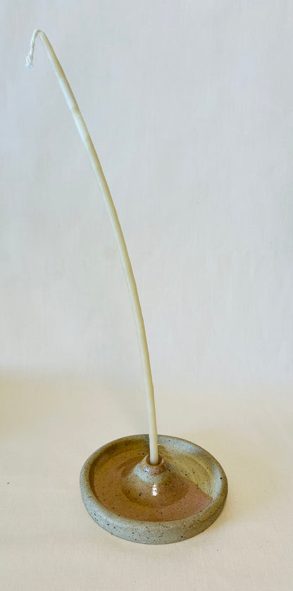 Tapered Candle Holder (style A) , coral glaze
